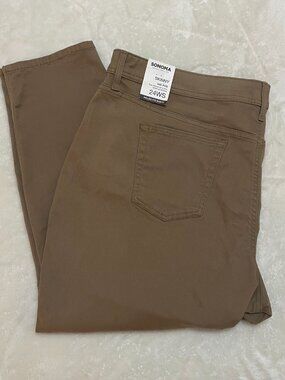 NWT Sonoma Dark Khaki Skinny Mid Rise Jeans Women’s Size 24WS